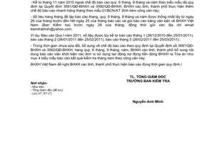 Công văn 4793/BHXH-KT thực hiện báo cáo tháng