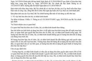 Công văn 15364/BTC-TCT hướng dẫn quá trình thực hiện Nghị định 51/2010/NĐ-CP