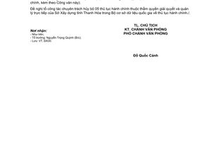 Công văn 6345/UBND-TCTĐA30 báo cáo hủy bỏ thủ tục hành chính