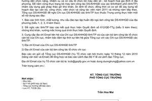 Công văn 940/TCDS-TCCB báo cáo tình hình tổ chức bộ máy làm công tác dân số