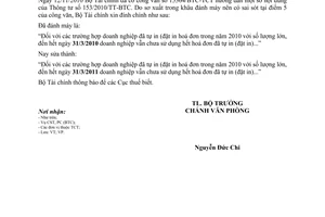 Công văn 15833/BTC-VP đính chính Công văn 15364/BTC-TCT