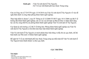 Công văn 692/MT-LĐ thông báo đủ điều kiện khám bệnh nghề nghiệp