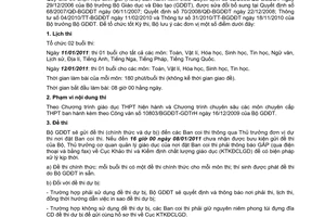 Công văn 7906/BGDÐT-KTKÐCLGD hướng dẫn tổ chức Kỳ thi chọn học sinh giỏi