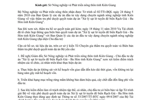 Công văn 6435/BNN-TC  quyết toán dự án xử lý sạt lở tuyến đê biển Rạch Giá