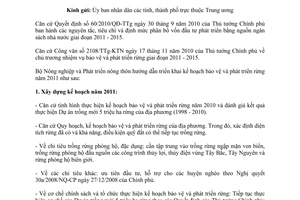 Công văn 3936/BNN-TCLN  hướng dẫn triển khai kế hoạch bảo vệ và phát triển rừng