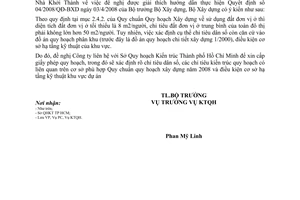 Công văn 127/BXD-KTQH hướng dẫn Quy chuẩn quy hoạch xây dựng