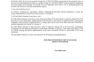 Official Dispatch No. 8353/NHNN-TTGSNH On the implementation of provisions