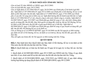 Quyết định 30/2010/QĐ-UBND bồi thường, hỗ trợ tái định cư khi  Nhà nước thu hồi