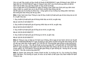 Thông tư 36/2010/TT-BGTVT 04 Quy chuẩn kỹ thuật quốc gia  phụ tùng