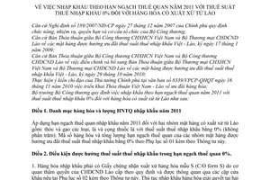 Thông tư 38/2010/TT-BCT nhập khẩu theo hạn ngạch thuế quan