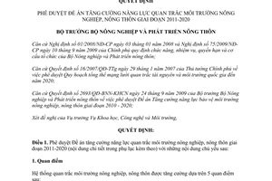 Quyết định 3244/QĐ-BNN-KHCN năm 2010 phê duyệt Đề án tăng cường năng lực