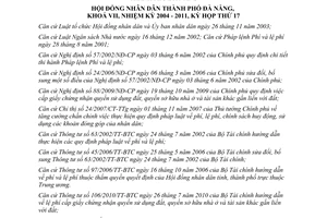 Nghị quyết 100/2010/NQ-HĐND quy định và điều chỉnh phí lệ phí