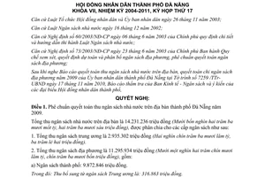 Nghị quyết 99/2010/NQ-HĐND quyết toán thu chi kết dư ngân sách địa phương 2009 Đà nẵng