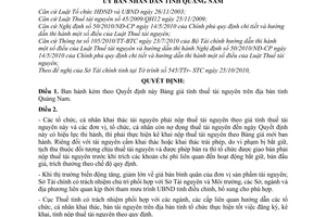 Quyết định 29/2010/QĐ-UBND bảng giá tính thuế tài nguyên