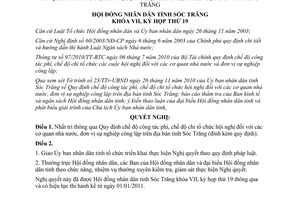 Nghị quyết 16/2010/NQ-HĐND Quy định chế độ công tác phí chi tổ chức hội nghị