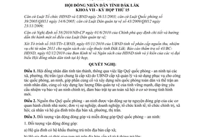 Nghị quyết 30/2010/NQ-HĐND lập Quỹ quốc phòng - an ninh tại xã, phường, thị trấn