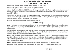 Nghị quyết 35/2010/NQ-HĐND tiêu chí định mức phân bổ vốn đầu tư Hà Giang