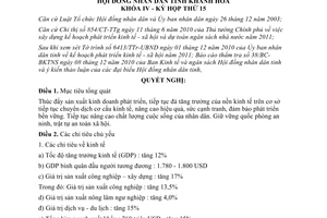 Nghị quyết 21/NQ-HĐND 2010 kế hoạch phát triển kinh tế xã hội 2011 Khánh Hòa