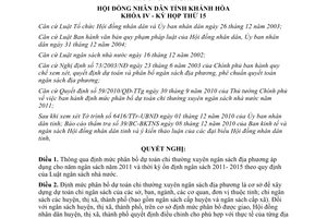 Nghị quyết 14/2010/NQ-HĐND phân bổ dự toán chi thường xuyên ngân sách địa phương 2011 Khánh Hòa