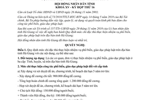 Nghị quyết 43/2010/NQ-HĐND mức chi nhiệm vụ phổ biến giáo dục pháp luật