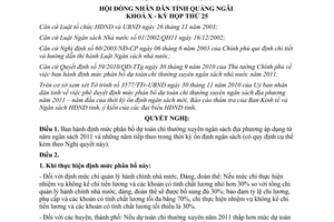 Nghị quyết 17/2010/NQ-HĐND định mức phân bổ dự toán chi thường xuyên ngân sách