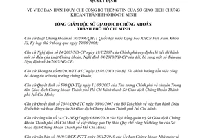 Quyết định 14/2010/QĐ-SGDHCM quy chế Công bố thông tin Sở Giao dịch Chứng khoán Hồ Chí Minh