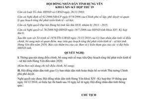 Nghị quyết 217/NQ-HĐND 2011 điều chỉnh quy hoạch phát triển kinh tế Hưng Yên