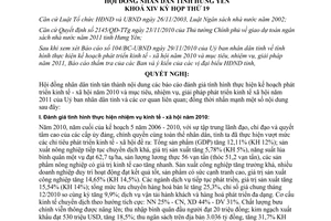 Nghị quyết 210/2010/NQ-HĐND nhiệm vụ phát triển kinh tế xã hội năm 2011