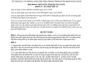 Nghị quyết 19/2010/NQ-HĐND phân cấp thu chi và phân chia ngân sách các cấp