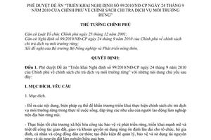 Quyết định 2284/QĐ-TTg phê duyệt Đề án Triển khai Nghị định 99/2010/NĐ-CP