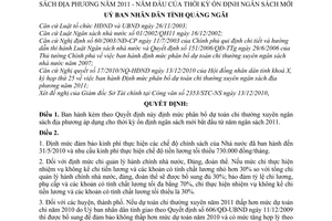 Quyết định 33/2010/QĐ-UBND định mức phân bổ dự toán chi thường xuyên ngân sách