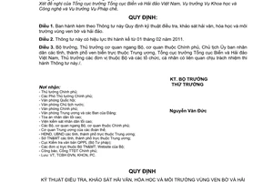 Thông tư 34/2010/TT-BTNMT kỹ thuật điều tra, khảo sát hải văn, hóa học