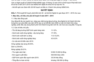 Quyết định 101/2010/QĐ-UBND phê duyệt Kế hoạch phát triển kinh tế - xã hội