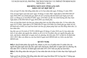 Nghị quyết 14/2010/NQ-HĐND phân cấp thu chi ngân sách các cấp Lạng Sơn