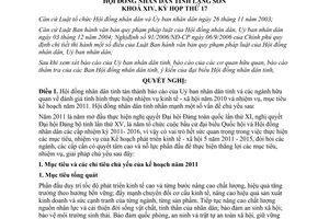 Nghị quyết 12/2010/NQ-HĐND nhiệm vụ mục tiêu kế hoạch 2011 Lạng Sơn