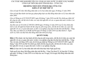 Nghị quyết 18/2010/NQ-HĐND chế độ công tác phí trong nước chi tổ chức hội nghị