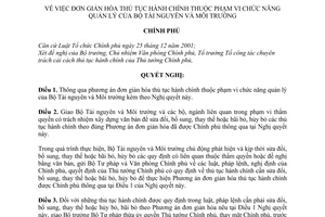 Nghị quyết 56/NQ-CP đơn giản hóa thủ tục hành chính