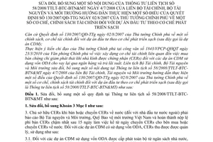Thông tư liên tịch 204/2010/TTLT-BTC-BTN&MT sửa đổi Thông tư liên tịch 58/2008/