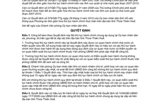 Quyết định 2610/QĐ-UBND 2010 thủ tục hành chính chung áp dụng tại Ủy ban nhân dân Thừa Thiên Huế