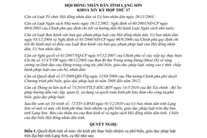 Nghị quyết 17/2010/NQ-HĐND mức chi phổ biến giáo dục pháp luật tỉnh Lạng Sơn