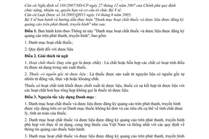 Thông tư 42/2010/TT-BYT Danh mục hoạt chất thuốc dược liệu được đăng ký