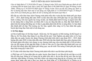 Chỉ thị 27/2010/CT-UBND triển khai Nghị định 71/2010/NĐ-CP hướng dẫn Luật nhà ở