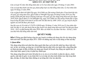 Nghị quyết 26/2010/NQ-HĐND xây dựng nông thôn mới Yên Bái giai đoạn 2011 2020