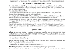 Quyết định 2374/2010/QĐ-UBND bổ sung vào Phụ lục 1 bảng giá hoa màu,