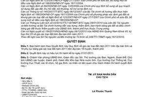 Quyết định 33/2010/QĐ-UBND  giá đất năm 2011