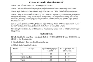 Quyết định 70/2010/QĐ-UBND sửa đổi chế độ nhuận bút Bình Phước