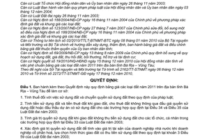 Quyết định 56/2010/UBND  bảng giá đất năm 2011