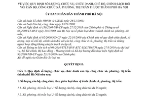 Quyết định 57/2010/QĐ-UBND số lượng chức vụ chức danh chế độ