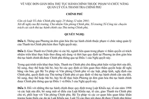 Nghị quyết 58/NQ-CP  đơn giản hóa thủ tục hành chính