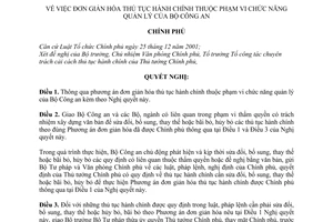 Nghị quyết 61/NQ-CP đơn giản hóa thủ tục hành chính